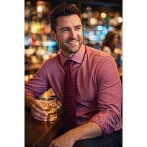 $75 Nick Graham Men's Modern-Fit Blue Check Neck Tie Dress Shirt Set 15.5 32/33